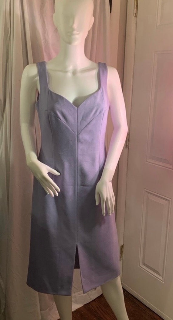 Escada light weight wool purple sleeveless dress