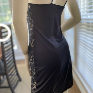 Vintage Lingerie 90's lace babydoll slip dress black lace image 6