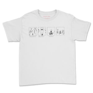 Demon Tea party Storyboard Organic Cotton Printed TShirt | Cute Alternative Dark Edgy Aesthetic Printed Unisex Summer Gift Her Him T Shirt
