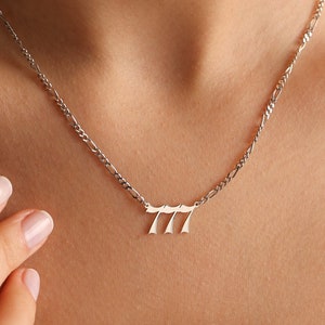 Tiny Angel Number Necklace, Lucky Number Necklace, Personalized Jewelry, Custom Angel Number Gift, 111 222 333 444 555 666 777 888 999,