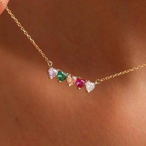 Family Birthstone Necklace, Personalized Birthstone Necklace, Multi Stone Necklace, Birthstone Jewelry, Personalized Jewelry, Christmas Gift