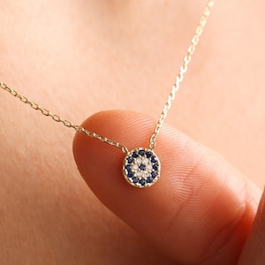 Gold Evil Eye Necklace, Evil Eye Jewelry, Protection Necklace, Evil Eye Pendant, Minimalist Necklace, Mothers day gift, Gift For Her