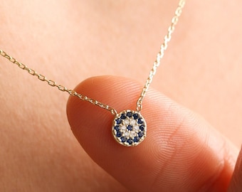 Gold Evil Eye Necklace, Evil Eye Jewelry, Protection Necklace, Evil Eye Pendant, Minimalist Necklace, Mothers day gift, Gift For Her