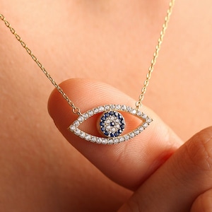 Silver Evil Eye Necklace, Gold Evil Eye Necklace, Minimalist Necklace, Evil Eye Charm, Protection Necklace, Evil Eye Charm, Gift For Her