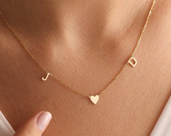 Gold Initial Necklace, Personalized Letter Necklace, Custom Necklace, Personalized Jewelry, Gifts For Her, Valentines Day Gift, Couples Gift