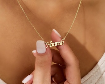 Personalized Name Necklaces, Dainty Silver Name Necklaces, Gold Nameplate Necklace, Mothers Day Jewelry, Gift for Her, Personalized Gift