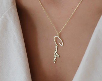 Gold Nameplate Necklace, Custom Name Jewelry, Silver Name Necklace, Personalized Gift, Necklace For Mom, Dainty Gold Necklace, Gift For Her