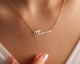 14K Solid Gold Name Necklace, Custom Necklace, Personalized Jewelry, Initial Necklace, Personalized Gift, Gift For Her, Mothers Day Gift