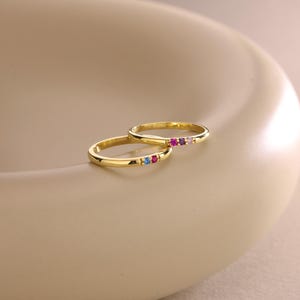 Dainty Birthstone Ring, Family Birthstone Rings, Personalized Gift For Friend, Birthstone Jewelry, Gold Ring, Birthday Gift, Christmas Gift, Mothers Day Gift, Mom jewelry, Family Ring, 2,3,4,5 Stones Ring, Gemstone Ring, Silver Ring, Mothers Ring