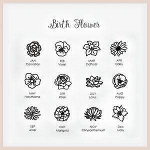 Zierliche Geburtsblumen-Halskette, Geburtsblumenstrauß-Halskette, Oma-Geschenk, Geburtsblumen-Schmuck, Geburtsblumen-Familiengeschenk, Muttertagsgeschenke Bild 9