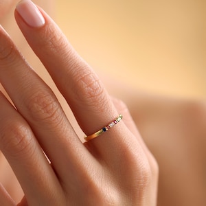 Dainty Birthstone Ring, Family Birthstone Rings, Personalized Gift For Friend, Birthstone Jewelry, Gold Ring, Birthday Gift, Christmas Gift, Mothers Day Gift, Mom jewelry, Family Ring, 2,3,4,5 Stones Ring, Gemstone Ring, Silver Ring, Mothers Ring