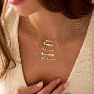 14K Gold Name Necklace, Personalized Name Pendant Necklace, Custom Name Necklace, Minimalist Name Jewelry for Women, Christmas Gift For Her, gold name necklace, silver name necklace, name jewelry, mothers day gifts, birthday gifts, necklaces for women, gift for mom, mom necklace
