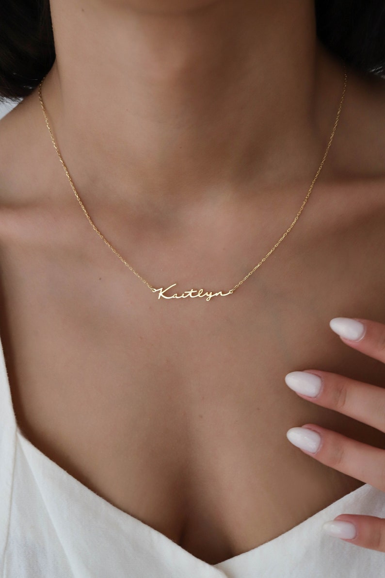 Custom Name Necklace, Gold Name Necklace, Nameplate Necklace, Personalized Gift, Silver Name Jewelry, Necklace For Women, Gifts For Her image 2