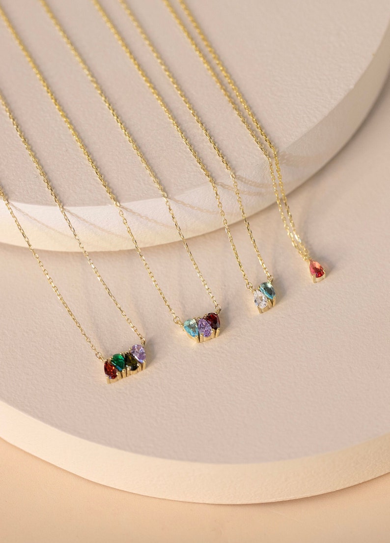 Family Birthstone Necklace, Mothers Birthstone Necklace, Personalized Gift, Mother's Birthstone Jewelry, Minimalist Necklace, Gift For Her image 7