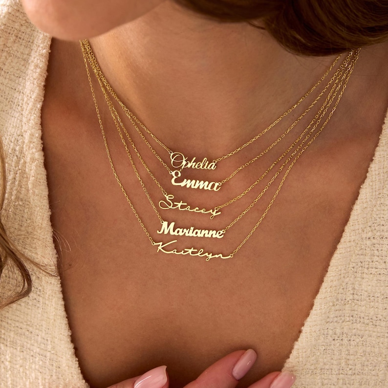 14K Gold Name Necklace, Personalized Name Pendant Necklace, Custom Name Necklace, Minimalist Name Jewelry for Women, Christmas Gift For Her, gold name necklace, silver name necklace, name jewelry, mothers day gifts, birthday gifts, necklaces for women, gift for mom, mom necklace