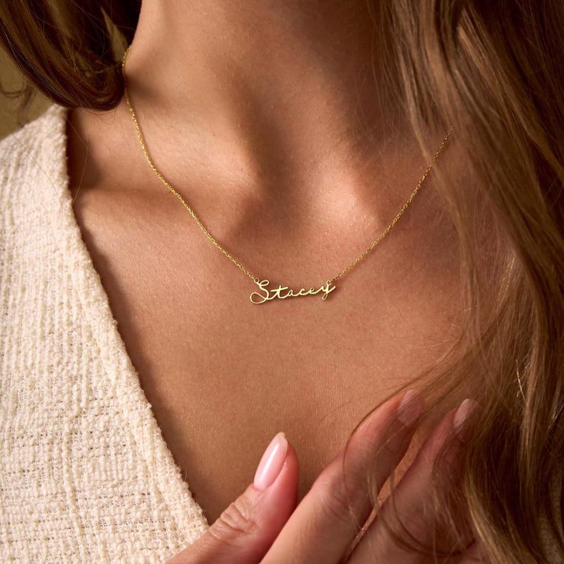 14K Gold Name Necklace, Personalized Name Pendant Necklace, Custom Name Necklace, Minimalist Name Jewelry for Women, Christmas Gift For Her, gold name necklace, silver name necklace, name jewelry, mothers day gifts, birthday gifts, necklaces for women, gift for mom, mom necklace