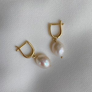 Pearl Drop Earrings, Baroque Pearl Earrings, Vintage Style Earrings, Pearl Jewelry, Wedding Earrings, Bridesmaid Gifts, Bridal Earrings image 9