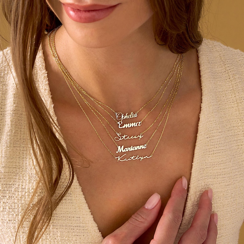 14K Gold Name Necklace, Personalized Name Pendant Necklace, Custom Name Necklace, Minimalist Name Jewelry for Women, Christmas Gift For Her, gold name necklace, silver name necklace, name jewelry, mothers day gifts, birthday gifts