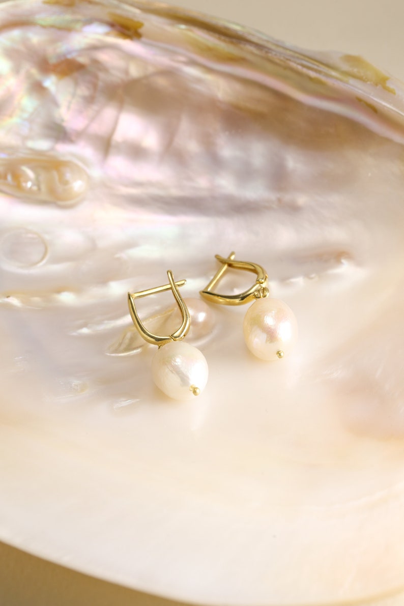 Pearl Drop Earrings, Baroque Pearl Earrings, Vintage Style Earrings, Pearl Jewelry, Wedding Earrings, Bridesmaid Gifts, Bridal Earrings image 10