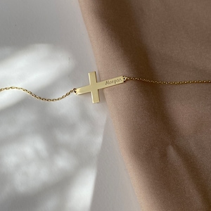 Cross Name Bracelet, Baptism Gift, Personalized Cross Bracelet with Name, Christian Gifts for Christening, Custom Bracelet , Gift For Her image 4