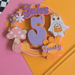 Adorno para tarta de cumpleaños espeluznante: Groovy Girl