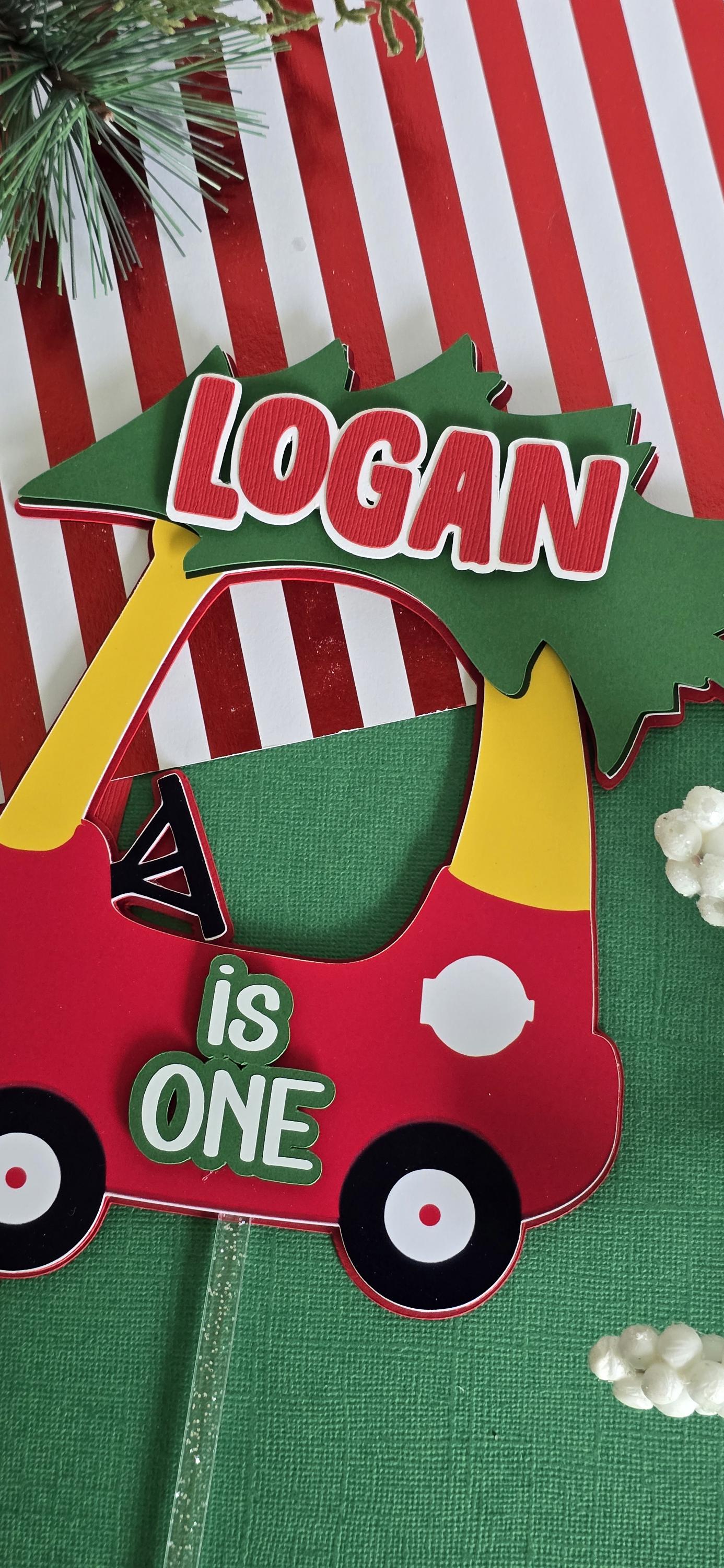 Red Coupe Christmas Cake Topper: First Birthday Party Decoration - Etsy