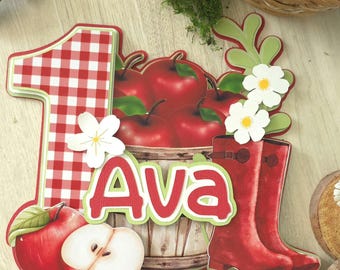 Bushel of Fun Apple Cake Topper: Farm First Birthday Decor