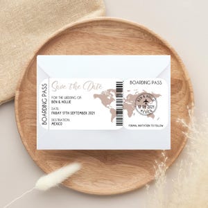 Boarding Pass Save The Date | Abroad Wedding | Travel Destination Wedding | Save the Date magnet | Wedding Passport | Save the Date image 10