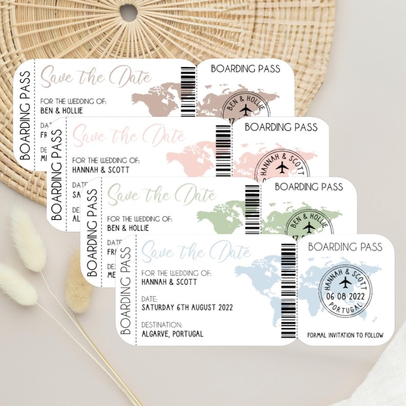 Boarding Pass Save The Date | Abroad Wedding | Travel Destination Wedding | Save the Date magnet | Wedding Passport | Save the Date image 2