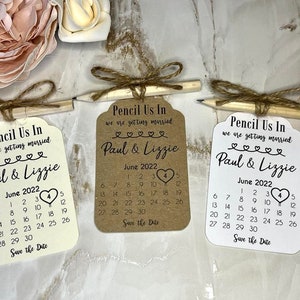 Pencil Us In Save the Date Tag Cards, Wedding Invitations, Save the Date Magnet, Save the Date Pencils,Rustic Save the Date, Fully Assembled