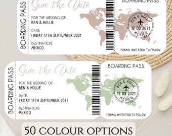 Boarding Pass Save The Date | Abroad Wedding | Travel Destination Wedding | Save the Date magnet | Wedding Passport | Save the Date