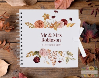 Personalised Guest Book | Autumn Wedding Guestbook | Fall Guestbook | Wedding Guestbook | Personalised Guestbook | Autumn Rose