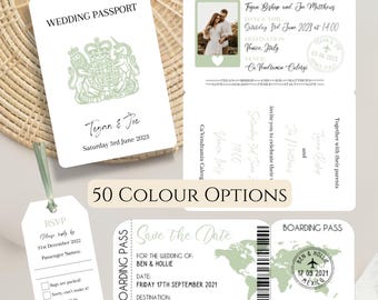 Passport Wedding Invitation Set, Abroad Wedding, Travel Destination Wedding, Wedding Invitation, Wedding Passport, Wedding Invitation