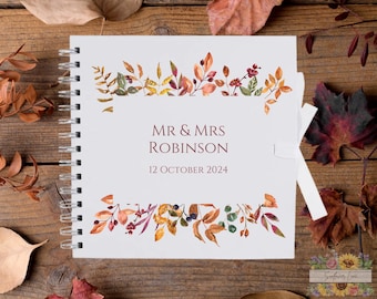 Personalised Guest Book | Autumn Wedding Guestbook | Fall Guestbook | Wedding Guestbook | Personalised Guestbook | Autumn Foliage