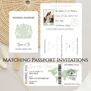 Boarding Pass Save The Date | Abroad Wedding | Travel Destination Wedding | Save the Date magnet | Wedding Passport | Save the Date image 6