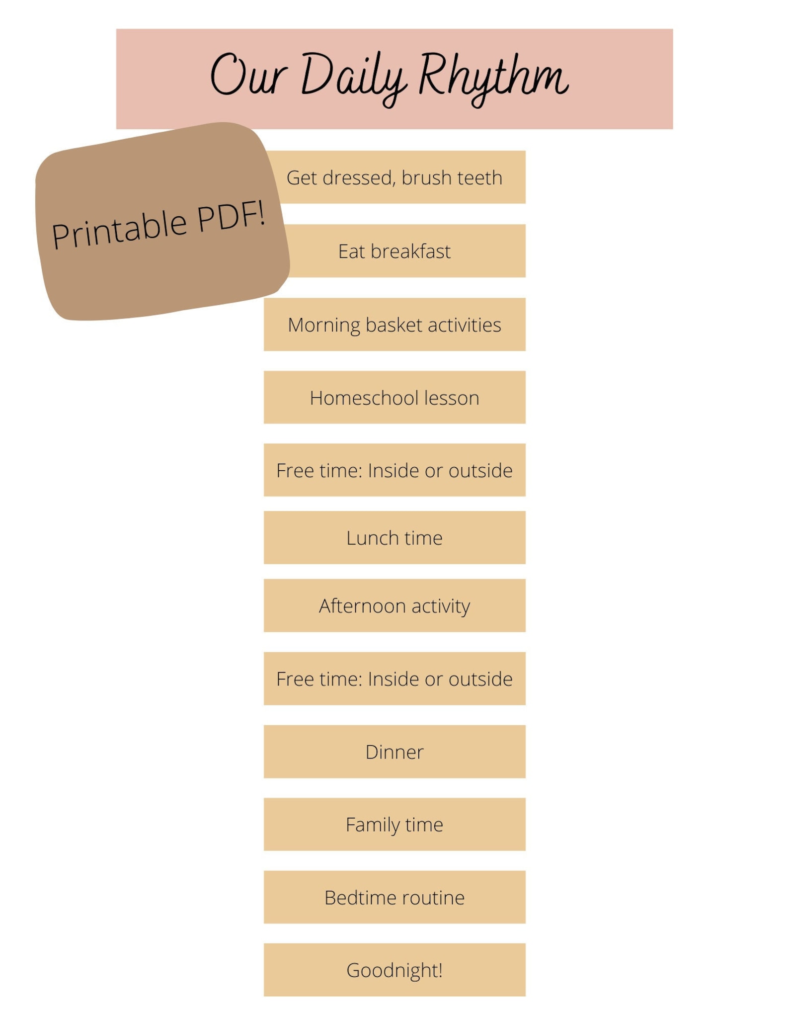 Homeschool Daily Rhythm Printable | PDF File - Etsy