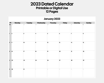 One Page US 2023 Calendar Week - Il 340x270.4428573154 Gvyh 