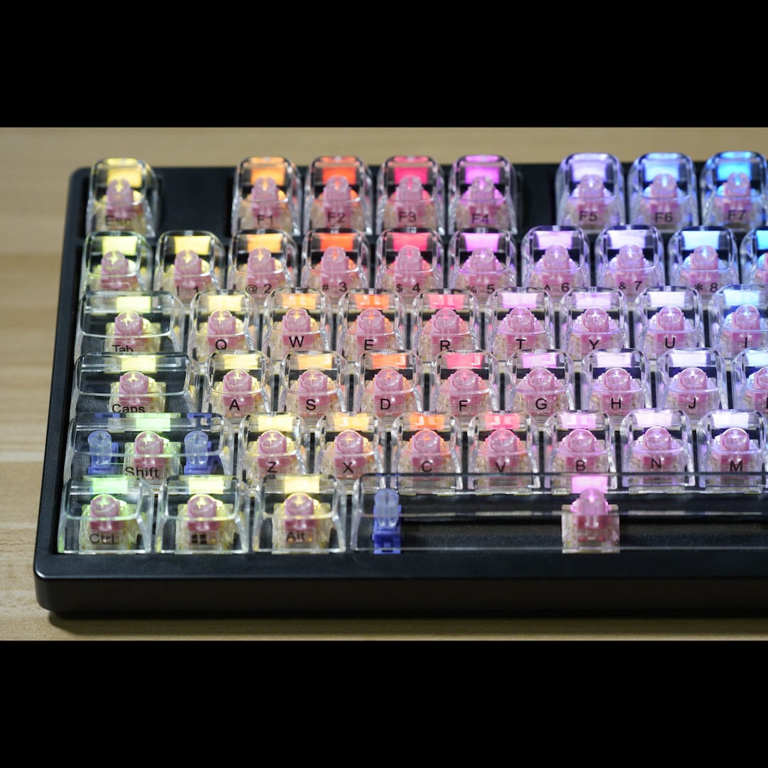 DIY Keycapscrystal Transparent Keycaps Sets132 Keys Etsy