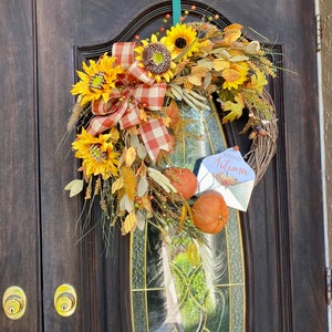Farmhouse Rustic Sunflower wreath