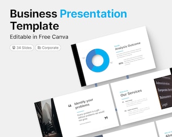 Plantilla de Canva para presentación corporativa: 33 diapositivas (descarga digital)