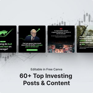 60+ Instagram investing posts, Instagram investing content, Investing templates, finance posts, Facebook investing posts, Trading post