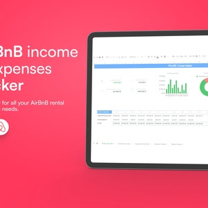 Airbnb Expense Tracker | Rental Income Tracker | Airbnb Spreadsheet | Property Management | Expense Log | Rental Bookkeeping | Google Sheets