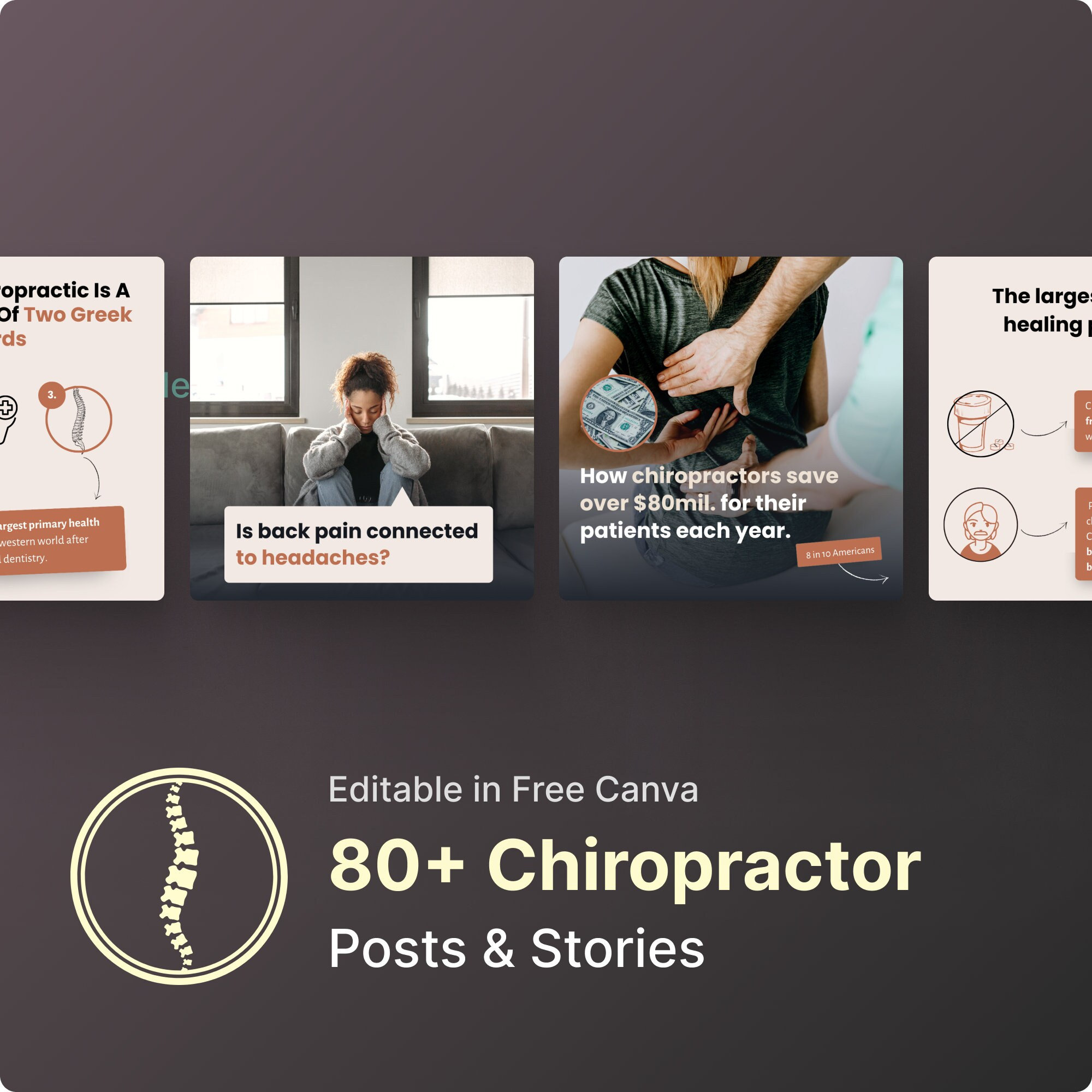 80+ Chiropractor Instagram and Facebook Templates for Chiropractors, some  chiropractic content included
