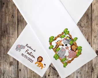 Personalized baptism stole Jungle / Safari