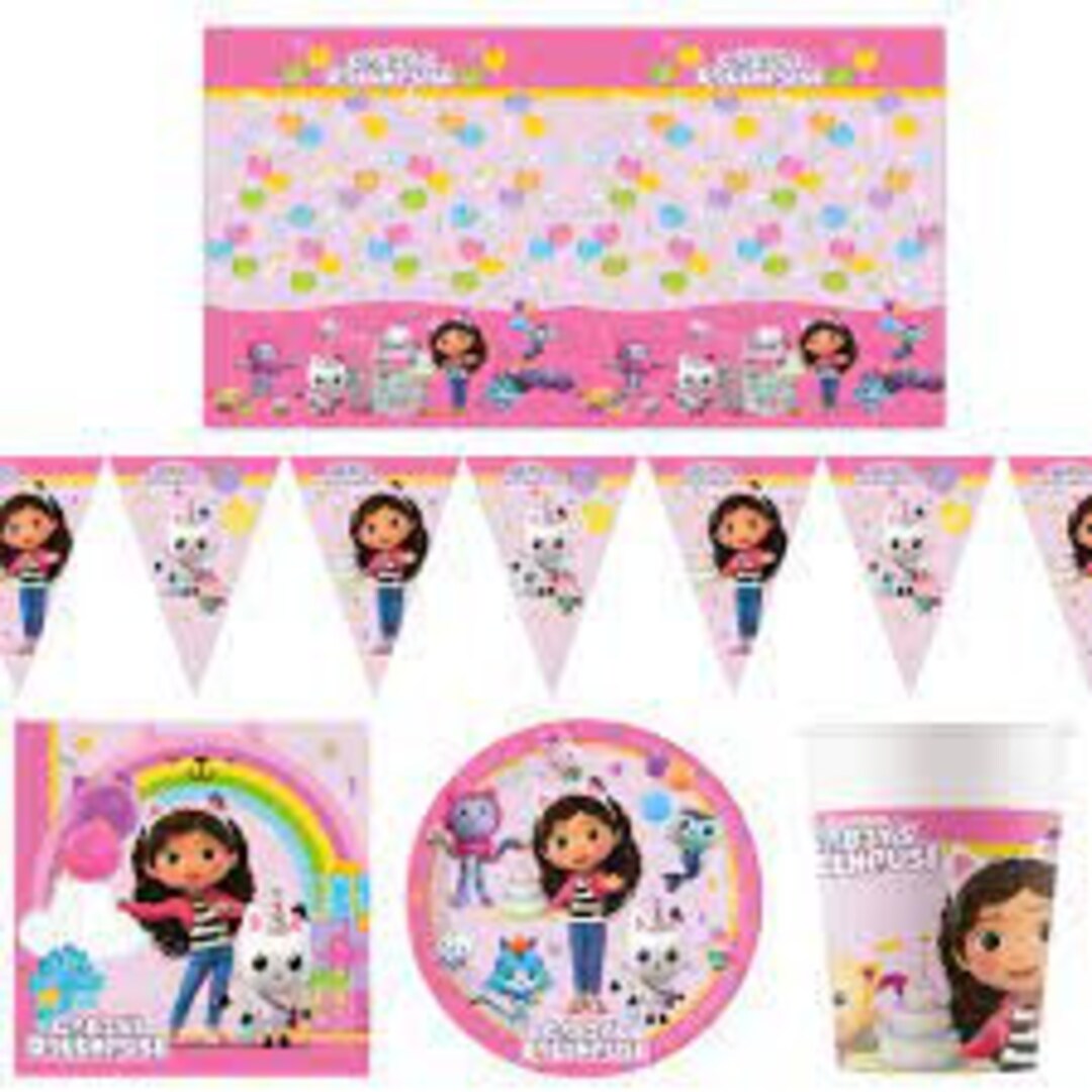 Gabbys Dollhouse Party, Girls Birthday Party, Pink Party Decorations ...