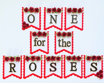 ONEderful Kentucky Derby One for the Roses Banner - Off To The Races - Red - Custom colors welcome!