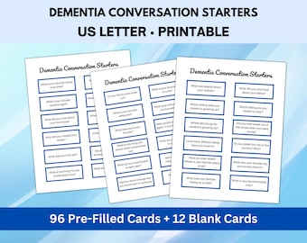 Dementia Conversation Starters, Conversation Cards, Ice Breaker Games, Dementia Activities, Dementia Games, Dementia Cards
