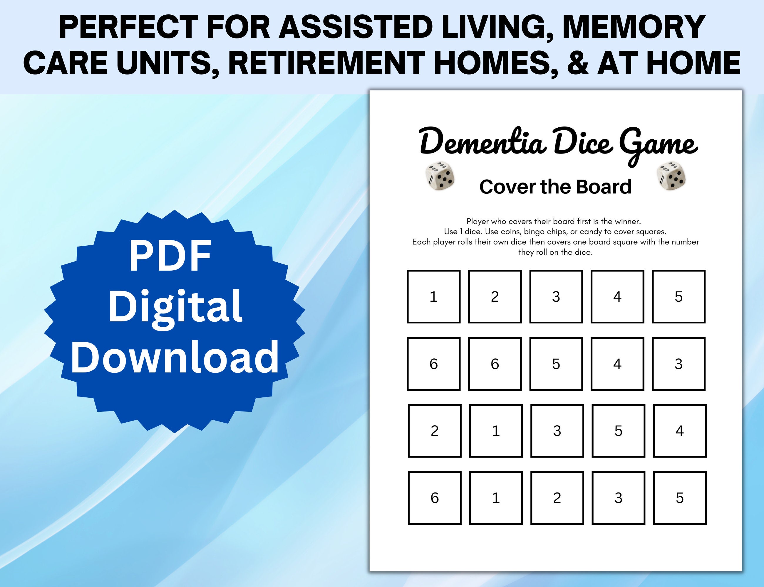 Dementia Dice Game, Candy Dice Game, Dice Game Printable, Ice Breaker Games, Dementia Activities