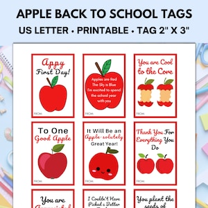 Apple Teacher Tag, First Day of School en Back to School Teacher-cadeautag, Teacher Appreciation en kerstcadeautag