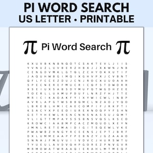 Pi-woordzoekpuzzel, Pi-dagspellen, pi-dagfeest, wiskundeleraar pi-spellen